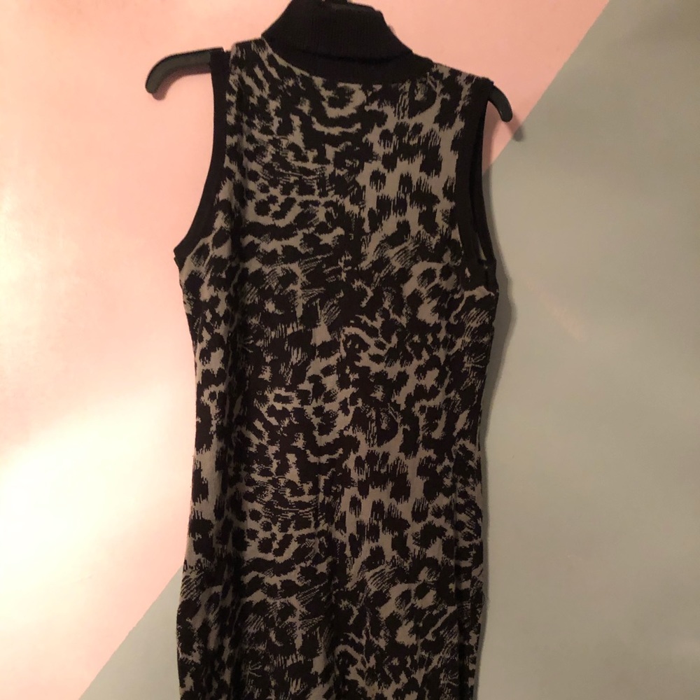 Black and Grey sleeveless turtleneck dress